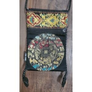 Far Nine Oriental Purse Handbag with 2 Zipper Pockets Crossbody Black
